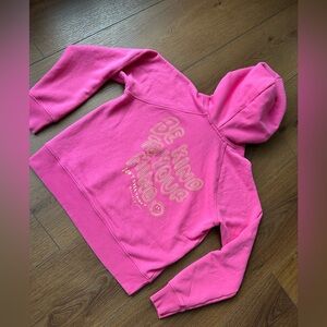 Spiritual Gangster happy Vibrant Pink Hoodie Be Kind To Yourself quote on back.